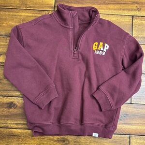 GAP Kids Burgundy Fleece Half-Zip